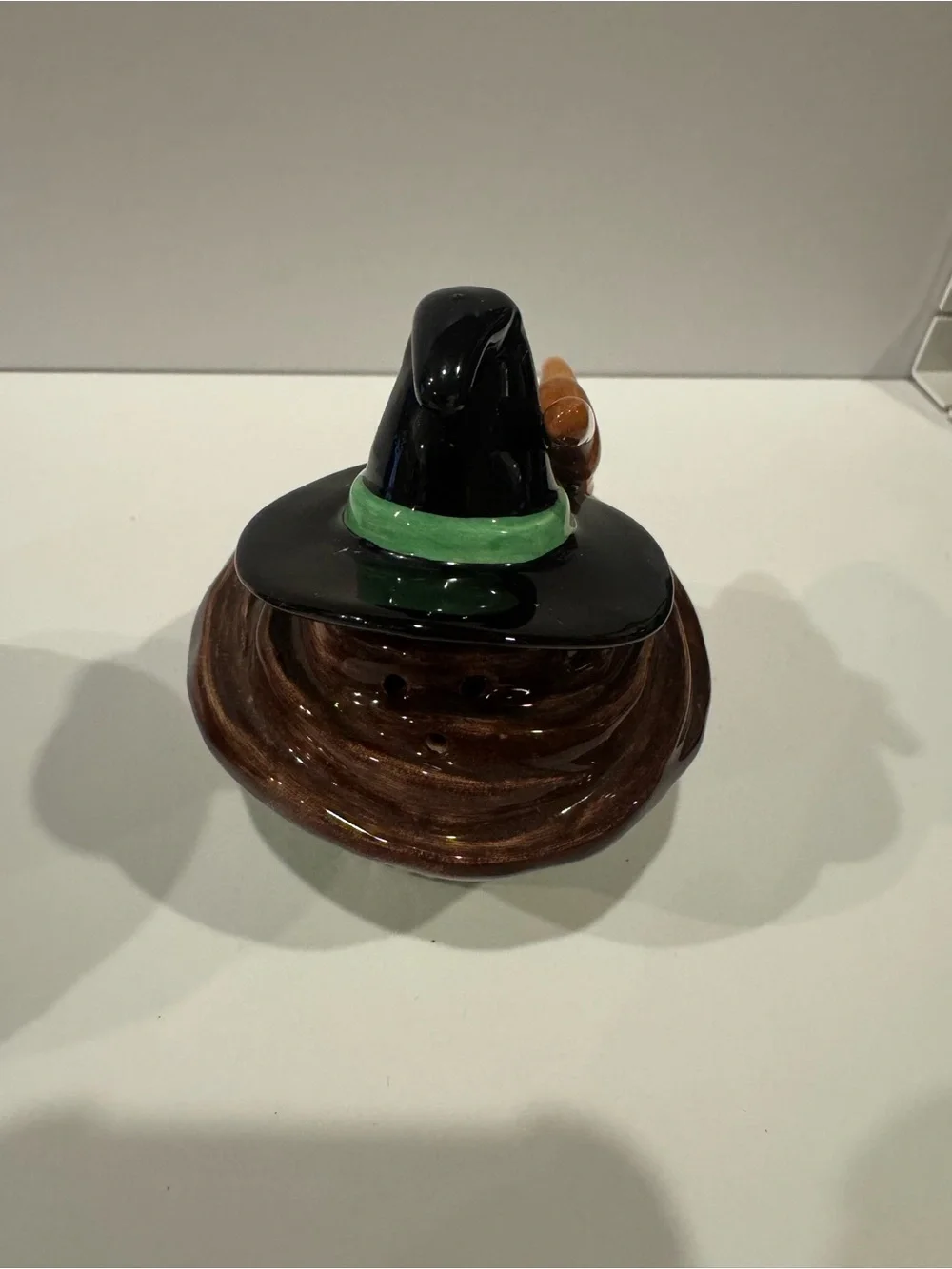 Halloween Ceramic Cupcake Bat and witch salt and pepper shakers